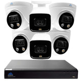 Montavue -5MP HD Active Deterrence Security System w/ 6 5MP IP Cameras, Human/Vehicle Filter, Siren, Strobe