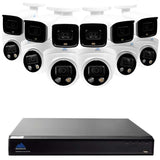 Montavue - 16 Channel Active Deterrence Security System w/ 12 5MP IP Cameras, Human/Vehicle Filter, Siren, Strobe