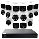 Montavue - 16 Channel Active Deterrence Security System w/ 16 5MP IP Cameras, Human/Vehicle Filter, Siren, Strobe