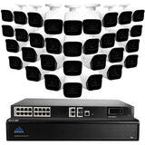 Montavue- 32 Camera Surveillance System w/ 32  5 Megapixel IP AI-SMD Cameras, Built-in Mic