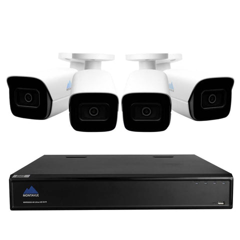 Montavue 8 Channel Smart Security Camera System w/ 4x 5MP AI Smart Motion Bullet Cameras with Human & Vehicle Detection