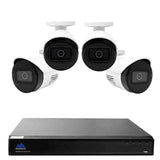 Montavue 8MP Ultra HD IP NVR Business & Home Security System w/ 4 2K Resolution Bullet Cameras, 2TB HDD