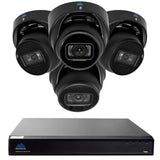 Montavue Home Security System 8 Channel 4K NVR, 4 2K Audio Turret Cameras w/ 98ft of Starlight Night Vision and Low Light Color Optics