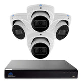 Montavue-8 Channel 4K AI NVR w/ 4 5MP AI Smart Motion Turret Cameras with Built-in Mic, 2TB HDD