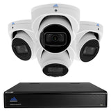 Montavue Home Security System 8 Channel 4K NVR, 4 2K Audio Turret Cameras w/ 98ft of Starlight Night Vision and Low Light Color Optics