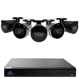 Montavue-8 Channel Surveillance System with 5 2K 4 Megapixel IP Bullet Cameras