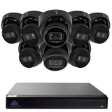 Montavue Professional Security System 8 Channel 4K NVR, 8 4MP Turret Audio Cameras w/ 98ft of Starlight Night Vision