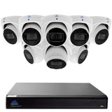 Montavue-8 Channel 4K AI NVR w/ 8 5MP AI Smart Motion Turret Cameras with Built-in Mic, 2TB HDD