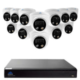 5MP HD Active Deterrence Security System w/ 12 5MP Turret Cameras, Two-way audio, Siren, Strobe