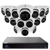 Montavue-AI Smart Motion Detect Security System w/ 16 2K 5 Megapixel Starlight SMD Turret Cameras with Built-in Mic