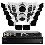 Montavue AI Smart Motion Detect Surveillance System w/ 24 2K 5 Megapixel IP AI-SMD Cameras with Built-in Mic, 6TB HDD