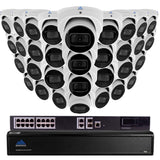 Montavue IP Security Camera System with 32 4MP 2K IP Turret Cameras, Built-in Audio Mic, Starlight Night Vision
