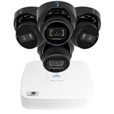Montavue Home Security System 4 Channel NVR w/ 4 4MP IP Security Audio Turret Cameras, Starlight Night Vision
