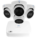 Montavue Home Security System 4 Channel NVR w/ 4 4MP IP Security Audio Turret Cameras, Starlight Night Vision
